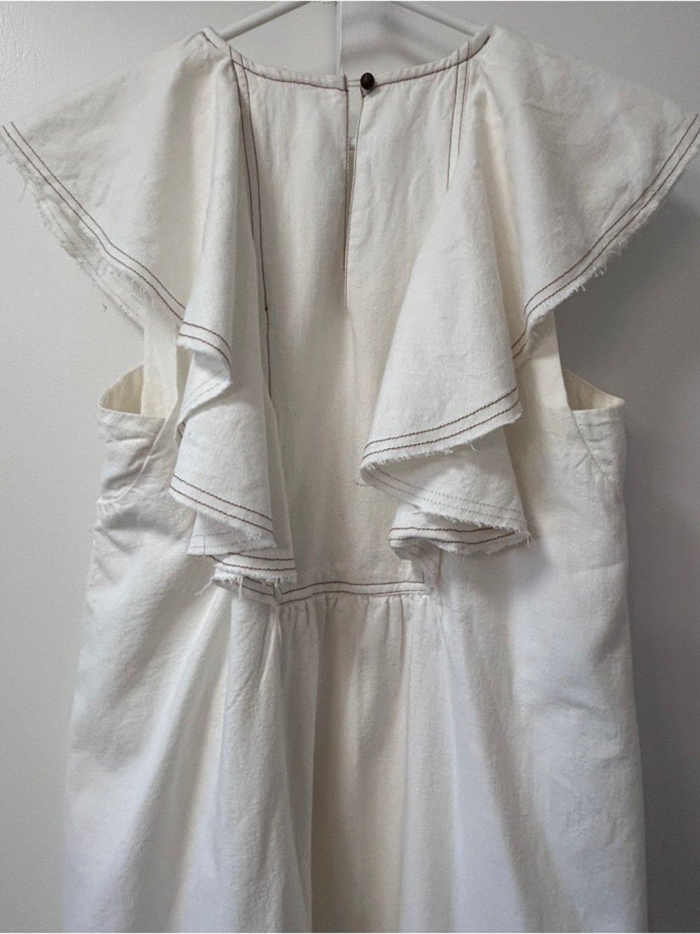 Pilcro Ruffle V-Neck Shift Dress Anthropologie size S (fits larger) - Picture 6 of 10